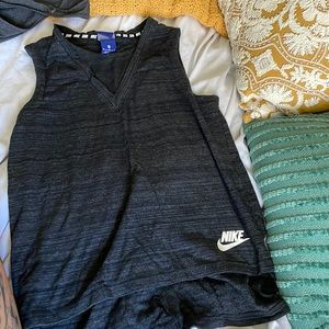Gray/black Nike exercise tank top. Loose fitting